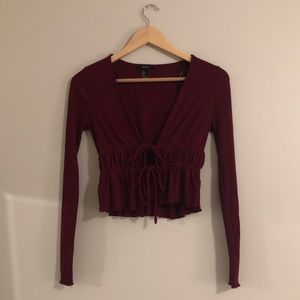 Maroon Tie Front Shirt